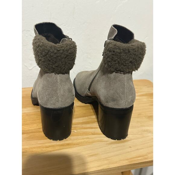 Diba Margaret Suede & Shearling Lug Sole Bootie winter Zip  Ankle Women's 8.5 - Picture 4 of 10
